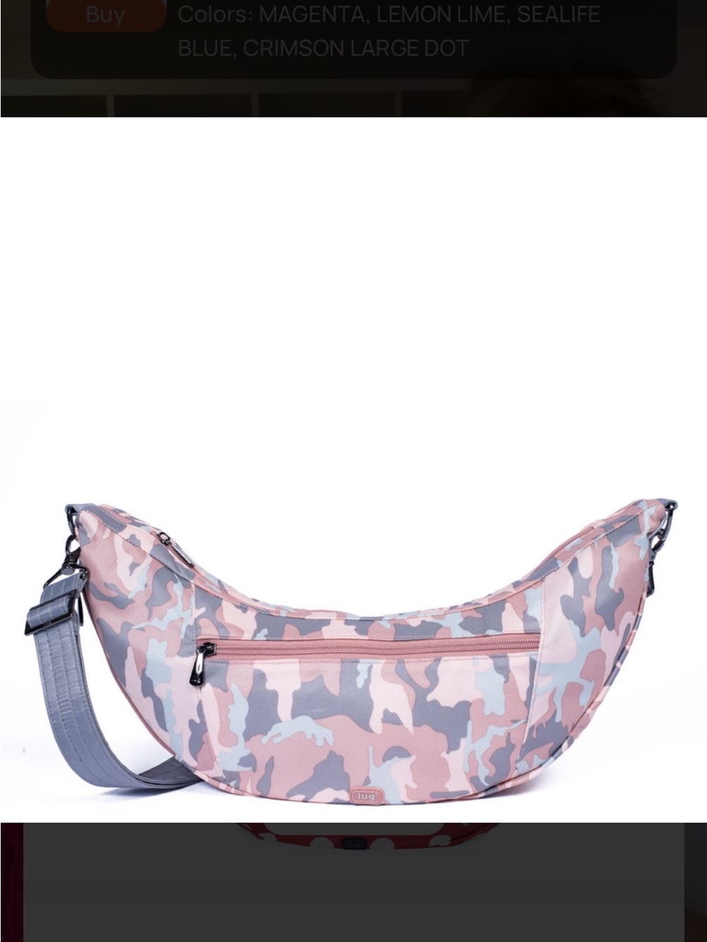 LUG Boomerang Sling Crossbody Bag - Camo Rose